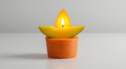 Healthy Food Candle with a Carrot Holder and a Mango Flame