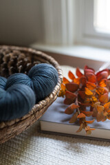 Cozy Yarn Basket with a Glimpse of Window