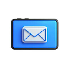 3D Email Icon,  Blue Message Button