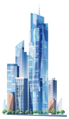 Fototapeta premium PNG Architecture metropolis skyscraper cityscape.