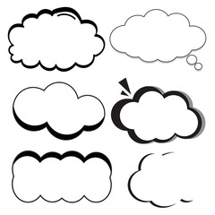 Blank Comic Speech Bubble Set