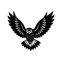 Obraz premium snowy owl mid flight vector art