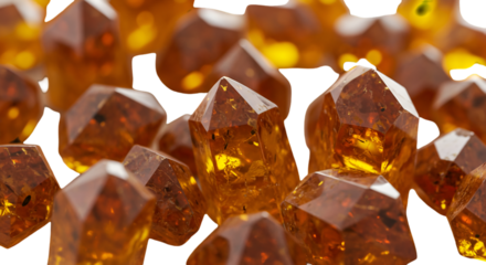 Orange Amber Crystal Gemstone Illustration With Transparent Background