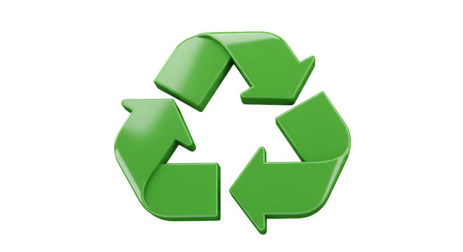 Green Recycle Symbol Illustration On Transparent Background
