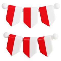Independence Day Decoration Flag 3D Ilustration