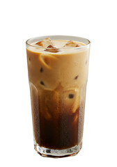 Iced Coffee Drink In Glass On Black Transparent Background Photo