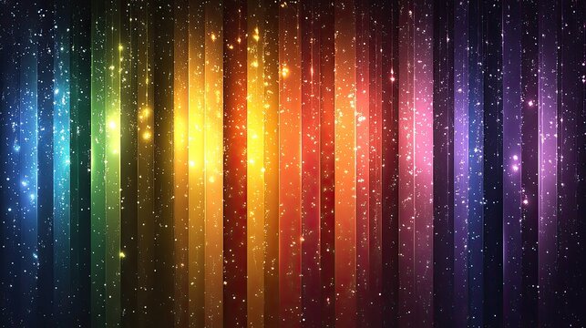 Rainbow stripes background with sparkling glitter.