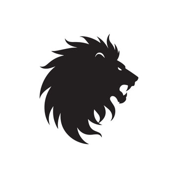 Tribal Lion Head Silhouette - Cultural Symbol Art