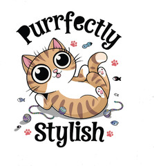 Pawsitive Vibes Only &ndash; Cute Cat Illustration with Positive Message