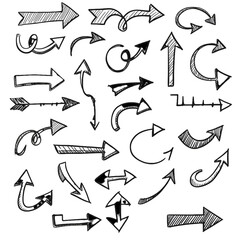 Hand Drawn Arrow Illustrations on Transparent Background