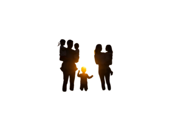 Family Silhouette At Sunset An Illustration Of A Golden Evening Scene
