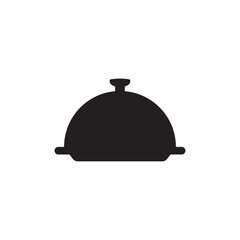 Silhouette Vector of Food Tray with Cover