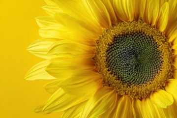 Obraz premium Sunflower backdrop Blooming flower Detailed view