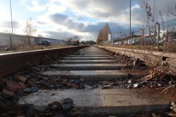 Naklejka premium tracks on the railroad
