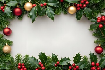 christmas frame with christmas balls