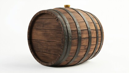 Barrel Made Of Wood For Storing Beer, Wine, And Whisky: A Rustic And Traditional Way To Age And Preserve Liquids.