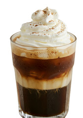 Iced Coffee Illustration With Whipped Cream On Transparent Background