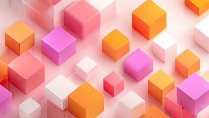Obraz premium Abstract 3D cubes in pastel colors