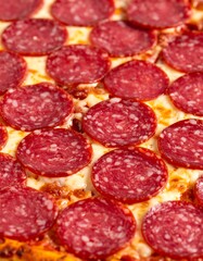 Obraz premium Close-up pepperoni pizza
