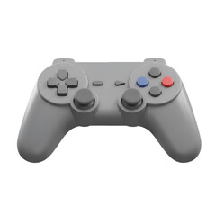 Isolated 3D Render of a Gray Gaming Controller with Colored Buttons