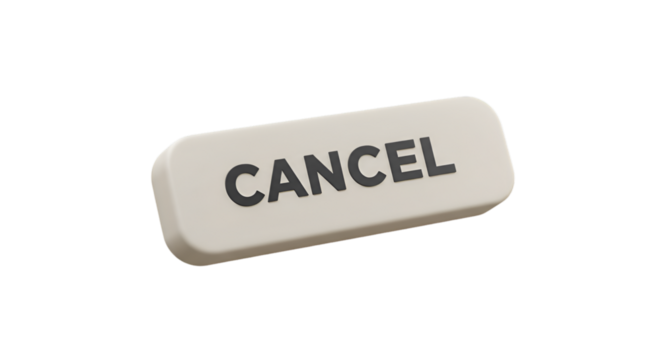 Isolated 3D Render Of A Gray Cancel Button Icon On A Transparent Background