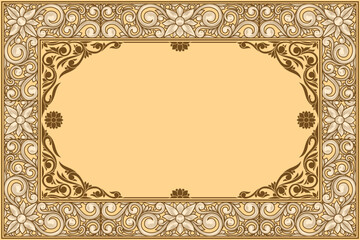 Decorative ornate floral blank design card frame template