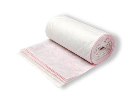 Roll of toilet paper isolated on white and transparent background.