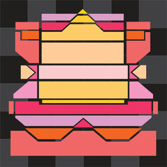 Square lines with alternating colored lines