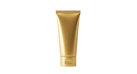 Golden Tube Product Realistic 3D Illustration on Transparent Background