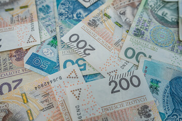 Close-up of Diverse Polish Zloty Currency – Budgeting and Economic Stability