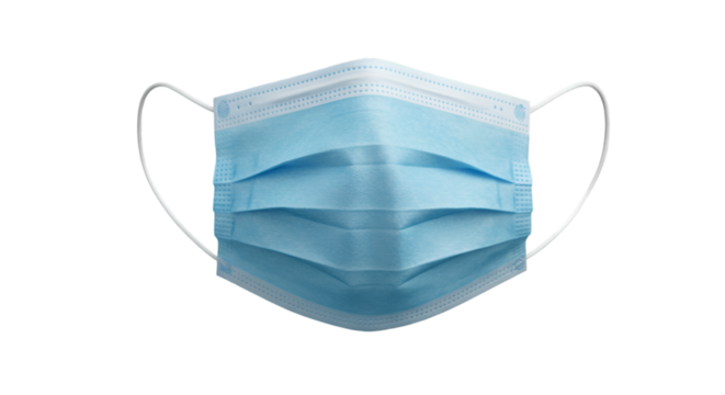 Isolated Blue Surgical Mask Illustration With Transparent Background