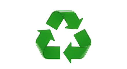 Fototapeta premium Green Recyling Symbol Illustration With Transparent Isolated Background
