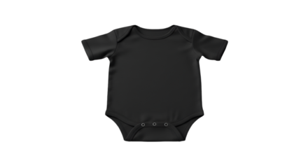 Isolated Black Baby Bodysuit On A Transparent Background Illustration