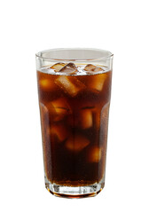 Refreshing Drink Illustration Features Ice And Cola In A Transparent Glass Against Black Background