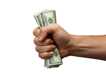 Hand Holding Cash Illustration Isolated Black Background for Business Finance