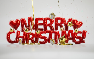 3D Merry Christmas Balloon Letters