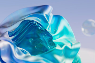 3D Fluid Abstract Blue Lines