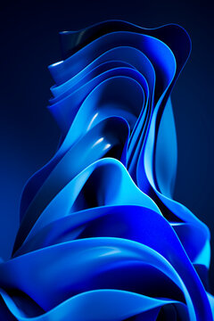 3D Blue Folded Cloth Background