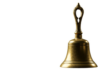 Isolated Bronze Bell Illustration With Gold Brass Details On Black Background