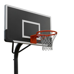 Naklejka premium Isolated 3D Illustration Of A Basketball Hoop And Net On Transparent Background