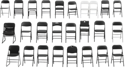 Isolated Chair Collection on Transparent Background Illustration