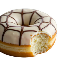 Isolated Donut With Bite Mark Realistic Image Showing Icing And Chocolate Details