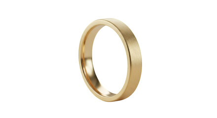 Isolated 3D Render of Gold Wedding Ring on a Transparent Background