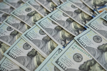 Background of American Hundred Dollar Bills: Concepts of Finance, Commerce and Economic Success