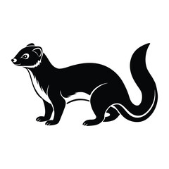 Majestic Stoat Silhouette Vector Graphic Download on White Background