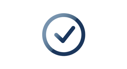 Isolated Blue Check Mark Icon on a White Circle Transparent Background Illustration