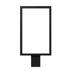 Isolated Black Billboard Displaying Blank Advertisement for Public Advertising