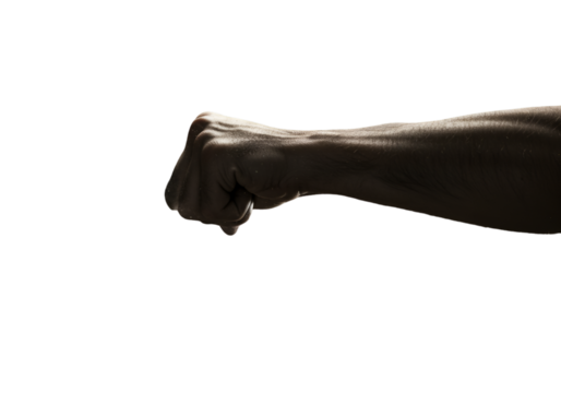 Isolated Fist Illustration on Transparent Background Showing Power and Strength