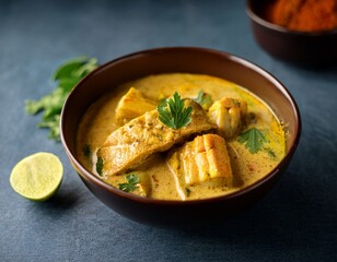 delicious sri lankan fish curry with coconut milk in a clean bowl ready for serving