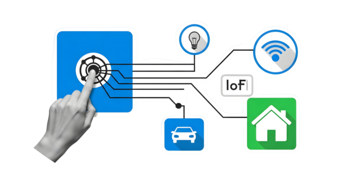 Internet of Things technology connecting devices, the future of automation and connectivity for the smart home and smart life
